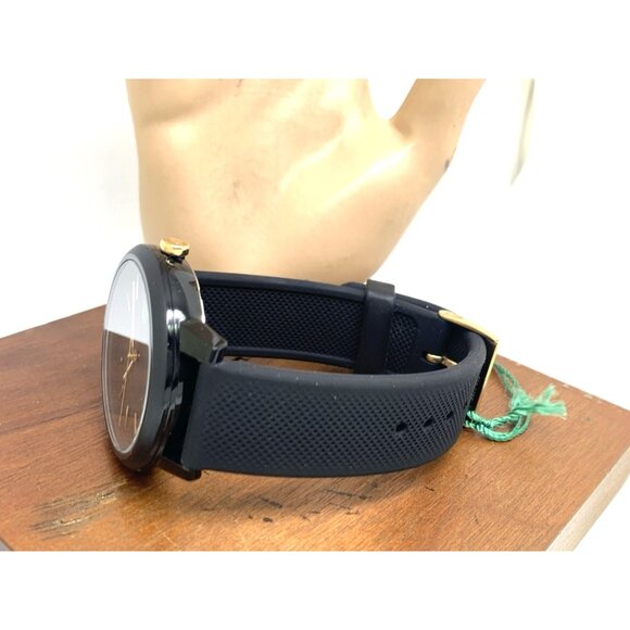 Lacoste Men's Watch 2011233 Quartz Gold Black Dial Textured Rubber Band 42mm - Picture 8 of 13